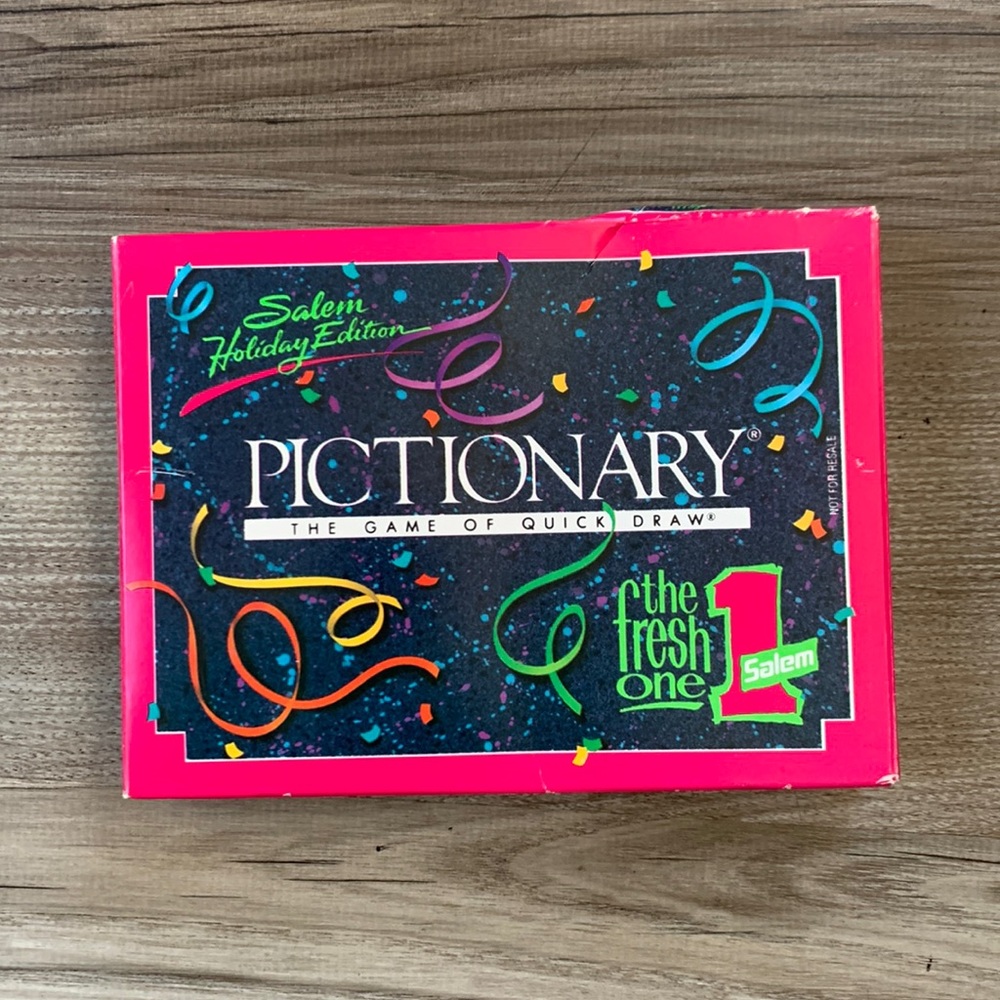 1991 Vintage Salem Holiday Edition Pictionary Game promo The Fresh One cigarette